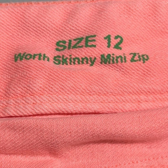 LILLY PULITZER Pink/Coral Worth Skinny Mini Zip Size 12 - Picture 8 of 16